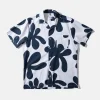 Alice Short Sleeve Shirt Printed Navy | Edmmond Studios Best Sale