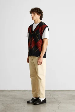 Argyle Vest Plain Navy | Edmmond Studios Sale