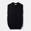 Braided Vest Plain Navy | Edmmond Studios Cheap