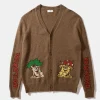 Brioche Cardigan Plain Brown | Edmmond Studios Hot
