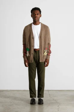 Brioche Cardigan Plain Brown | Edmmond Studios Hot