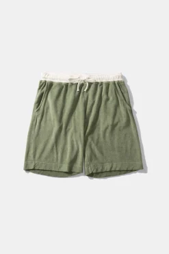 Contrast Terry Shorts Plain Olive | Edmmond Studios Outlet