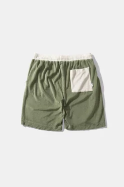 Contrast Terry Shorts Plain Olive | Edmmond Studios Outlet