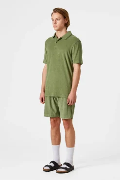 Contrast Terry Shorts Plain Olive | Edmmond Studios Outlet