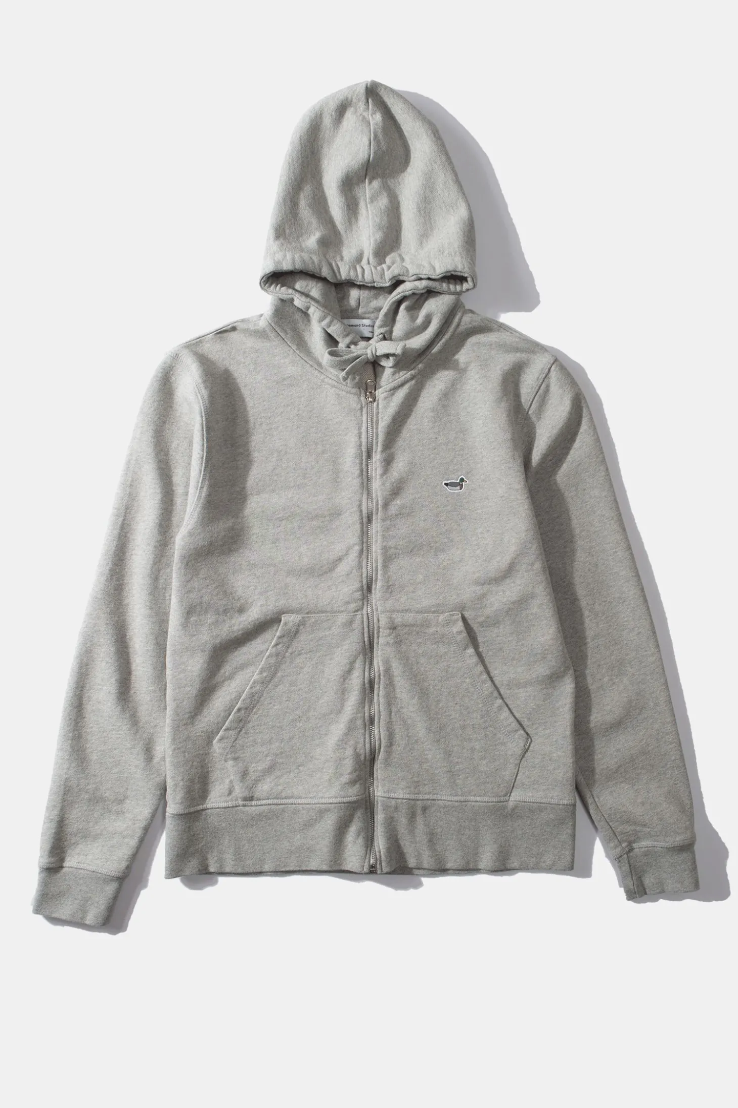 Duck Patch Zip Hoodie Plain Grey | Edmmond Studios Shop