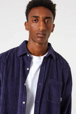French Cord Shirt Plain Navy | Edmmond Studios Store