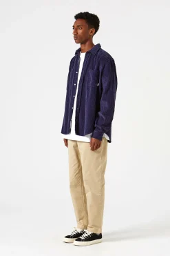 French Cord Shirt Plain Navy | Edmmond Studios Store