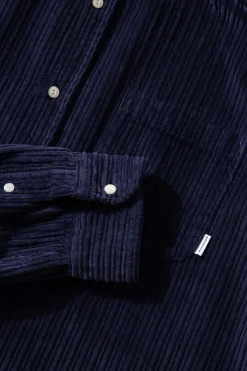 French Cord Shirt Plain Navy | Edmmond Studios Store