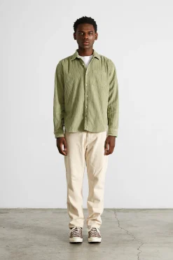 French Cord Shirt Plain Olive | Edmmond Studios Best