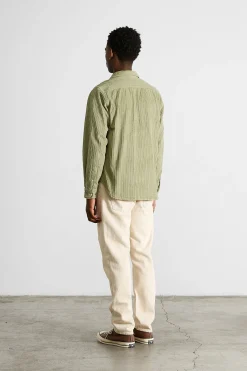French Cord Shirt Plain Olive | Edmmond Studios Best