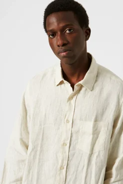 Linen Shirt Plain Beige | Edmmond Studios Discount