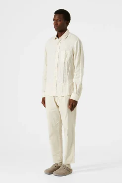 Linen Shirt Plain Beige | Edmmond Studios Discount