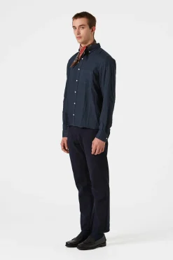 Linen Shirt Plain Navy | Edmmond Studios New