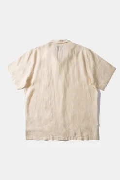Linen Short Sleeve Plain Off White | Edmmond Studios Best Sale