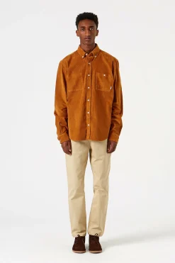 Microcord Shirt Plain Brown | Edmmond Studios Fashion