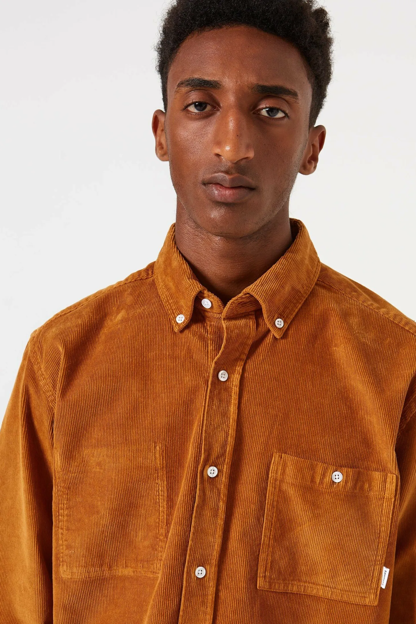 Microcord Shirt Plain Brown | Edmmond Studios Fashion