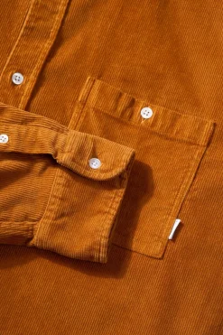 Microcord Shirt Plain Brown | Edmmond Studios Fashion