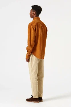 Microcord Shirt Plain Brown | Edmmond Studios Fashion