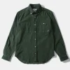 Microcord Shirt Plain Dk Green | Edmmond Studios Clearance