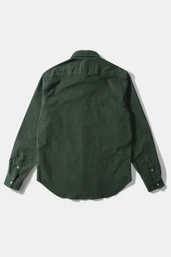 Microcord Shirt Plain Dk Green | Edmmond Studios Clearance