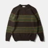 Multi Stripes Sweater Plain Brown | Edmmond Studios Online