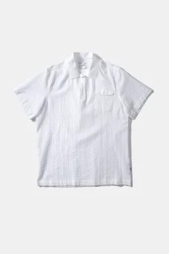 Polo Shirt Seersucker Plain White | Edmmond Studios Flash Sale