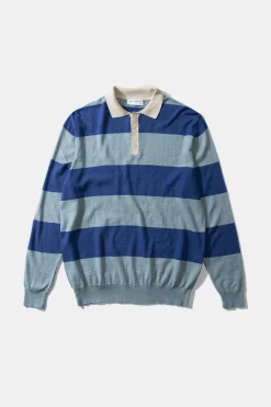 Rugby Knitted Polo Plain Blue | Edmmond Studios Store