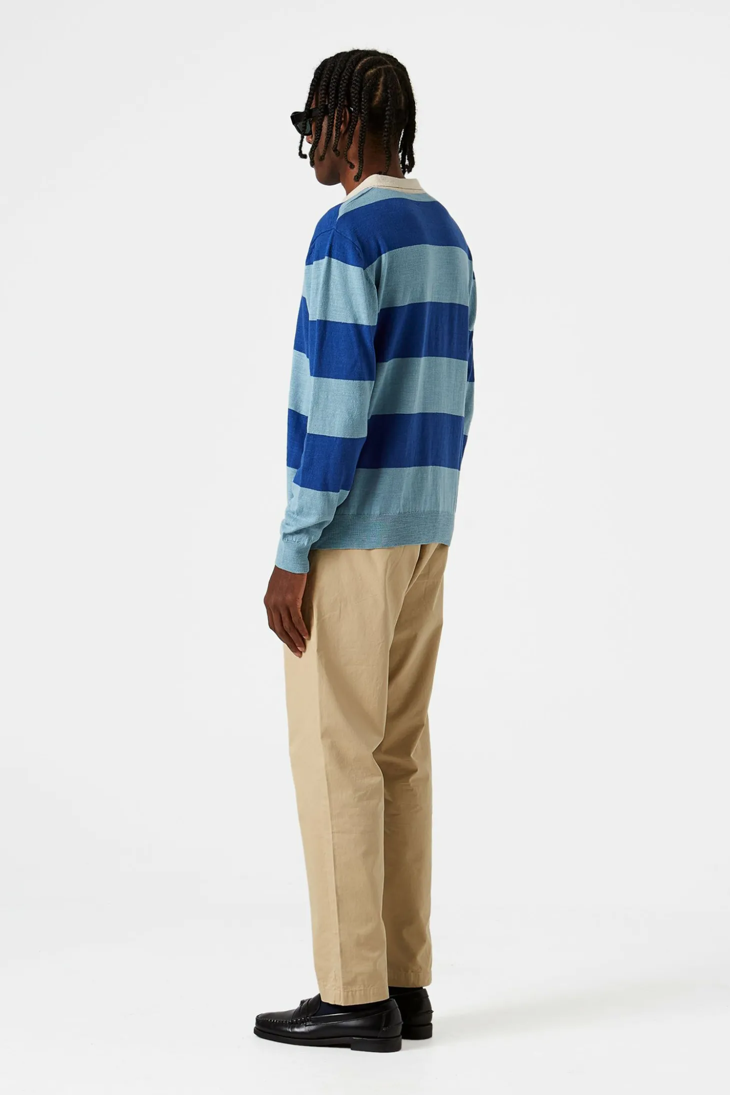 Rugby Knitted Polo Plain Blue | Edmmond Studios Store