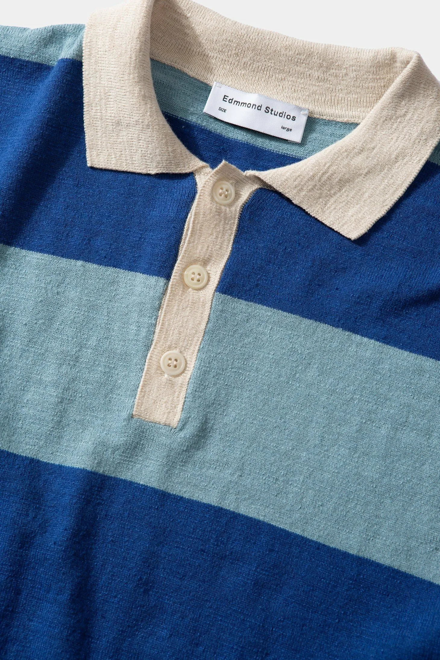 Rugby Knitted Polo Plain Blue | Edmmond Studios Store