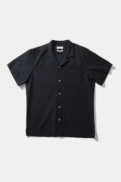 Seersucker Shirt Plain Navy | Edmmond Studios Sale
