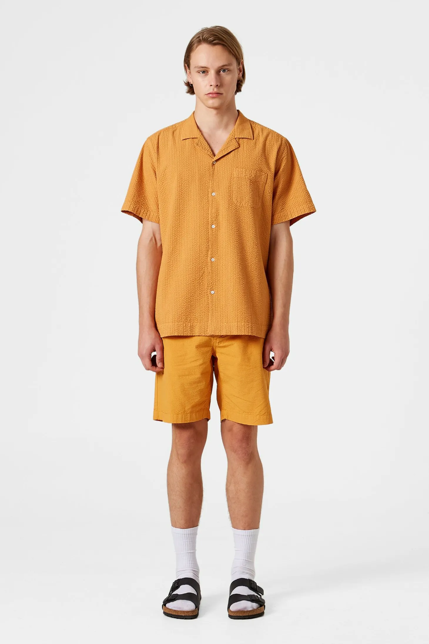 Seersucker Shorts Plain Mustard | Edmmond Studios Hot