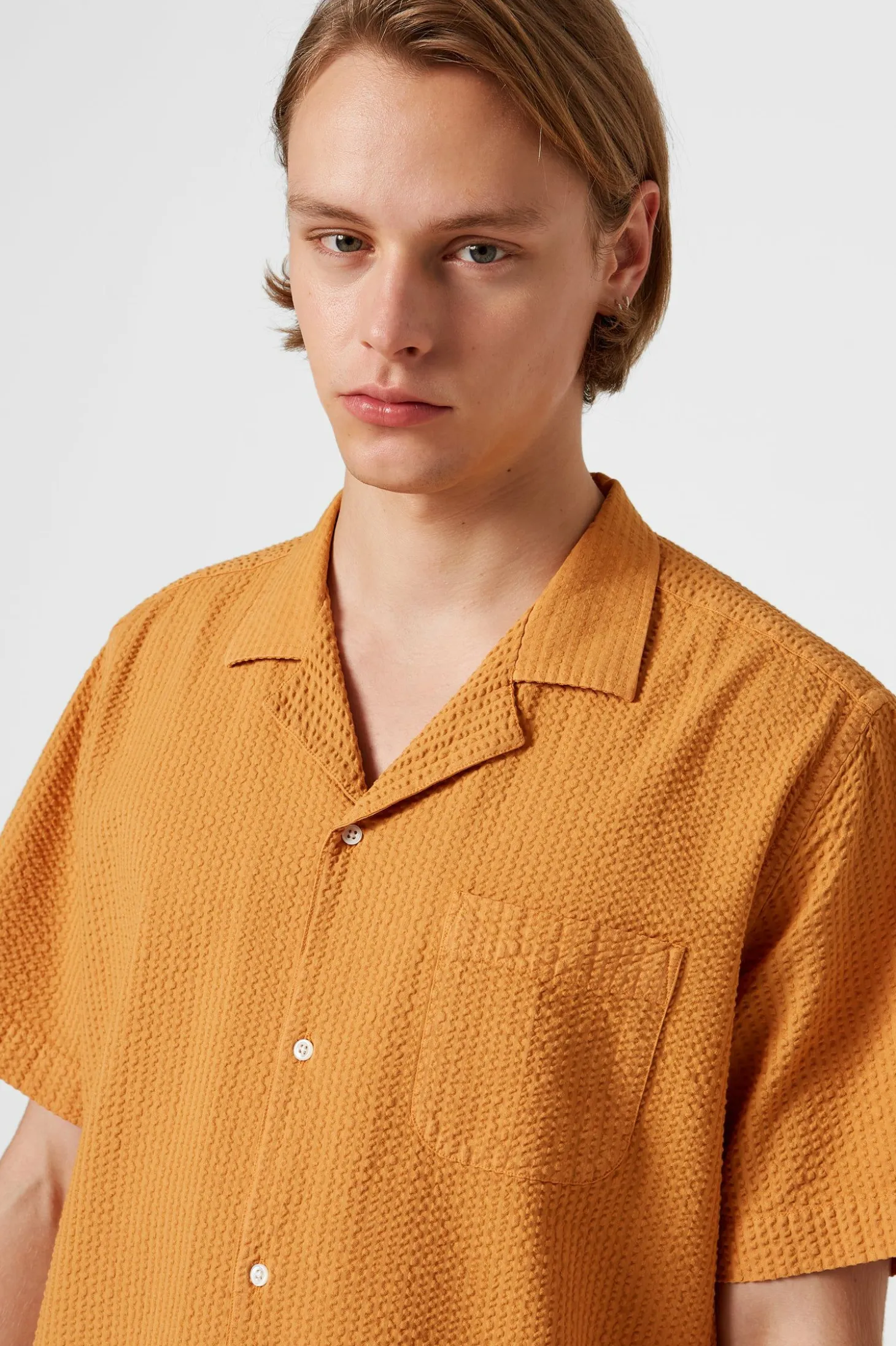 Seersucker Shorts Plain Mustard | Edmmond Studios Hot