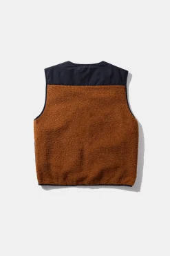 Shearling Vest Plain Brown | Edmmond Studios Sale