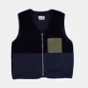 Shearling Vest Plain Navy | Edmmond Studios Online