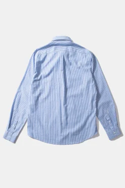 Striped Linen Shirt Plain Light Blue | Edmmond Studios Store