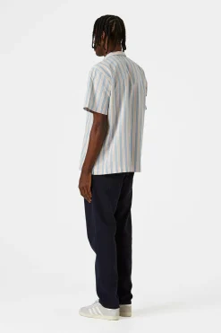 Striped Short Sleeve Plain Light Blue | Edmmond Studios Outlet