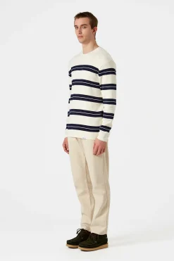 Striped Sweater Plain Beige | Edmmond Studios Fashion