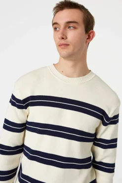 Striped Sweater Plain Beige | Edmmond Studios Fashion