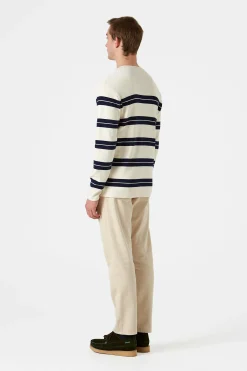 Striped Sweater Plain Beige | Edmmond Studios Fashion