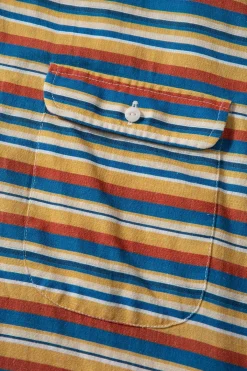 Stripes Short Sleeve Shirt Horizontal Stripes Blue | Edmmond Studios Best Sale