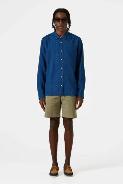Waffle Denim Shirt Plain Stonewash | Edmmond Studios Cheap