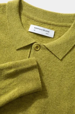 Wool Polo Plain Green | Edmmond Studios Best Sale