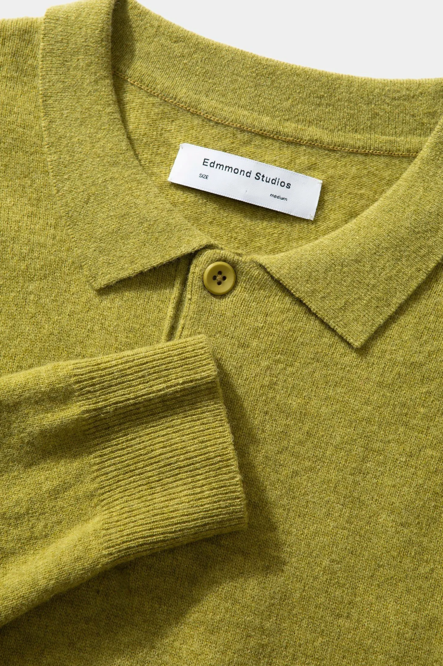 Wool Polo Plain Green | Edmmond Studios Best Sale