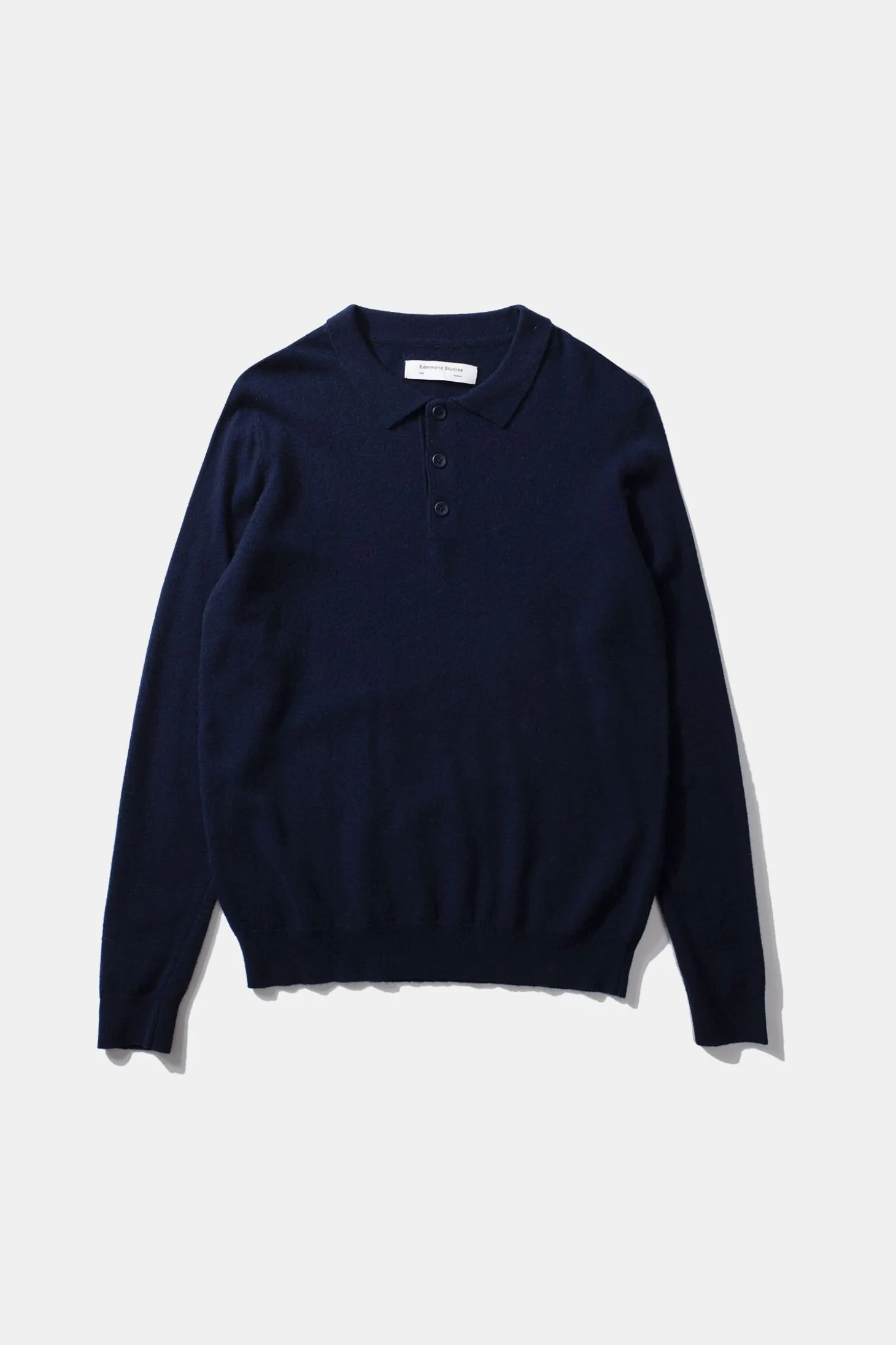 Wool Polo Plain Navy | Edmmond Studios Cheap