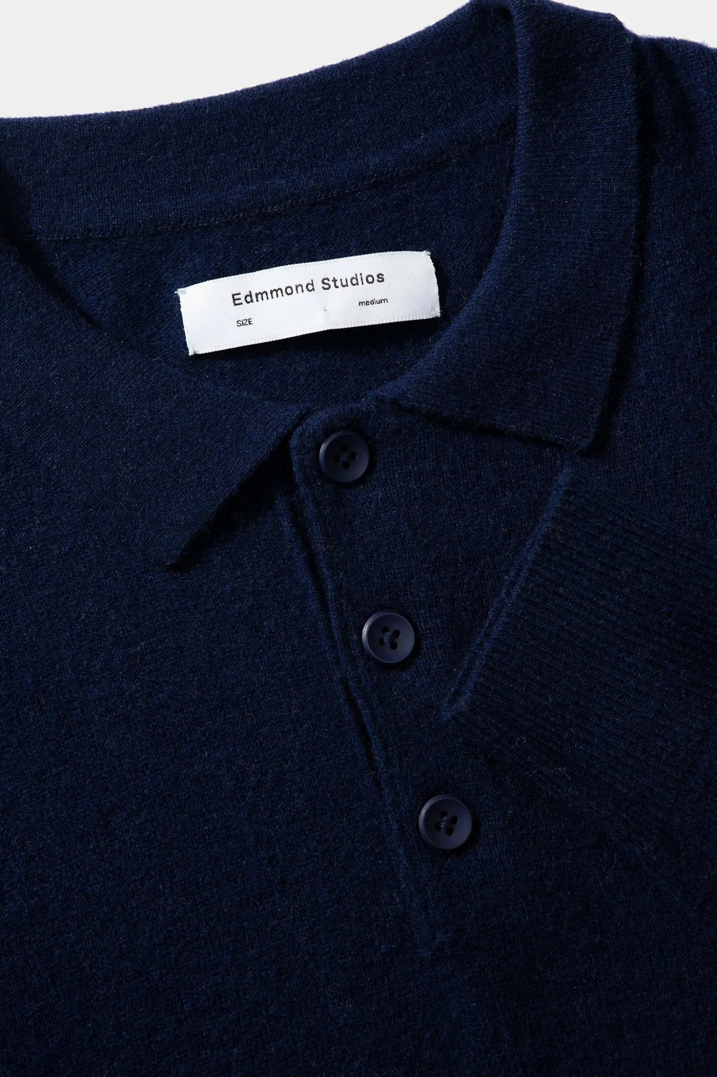 Wool Polo Plain Navy | Edmmond Studios Cheap